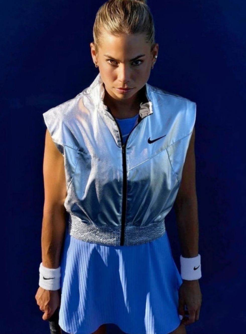 Nike NikeCourt Slam Women's Tennis Vest Silver